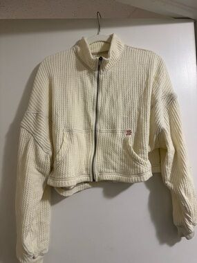 BDG Cream Teddy Zip-Front Jacket